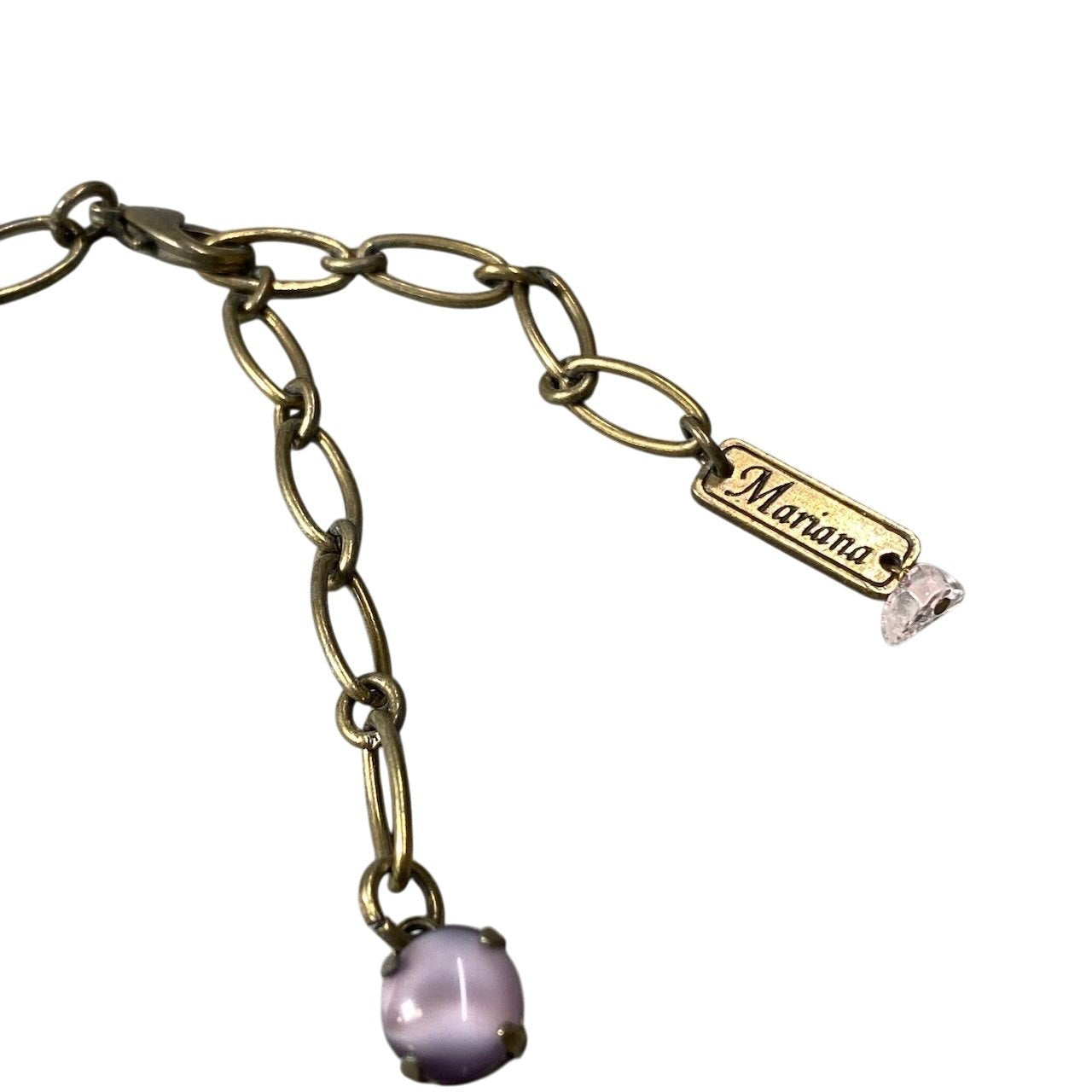 h11 22 《美品》 Mariana マリアナ 天然石 × クリスタル ビジュー パープル アクセサリー ジュエリー アンティークt18r
