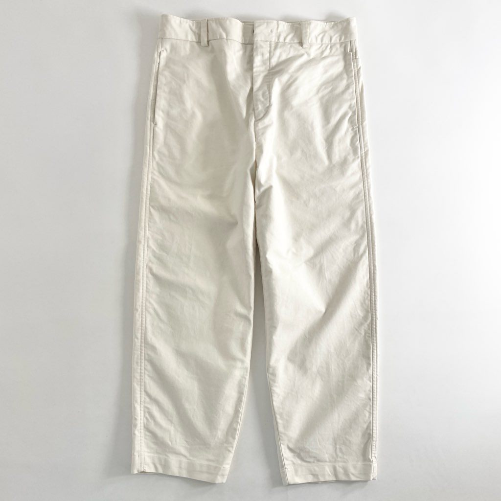 34f8 JIL SANDER+ ジルサンダープラス 20SS ヘビーオンス ワイドテーパードパンツ サイズ48 アイボリー メンズ