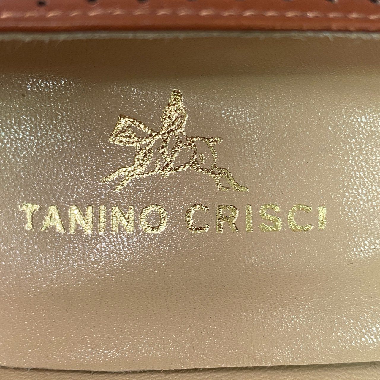 7b17 《美品》 TANINO CRISCI タニノクリスチー メダリオン レザーパンプス 35 ブラウン Leather シューズ イタリア製