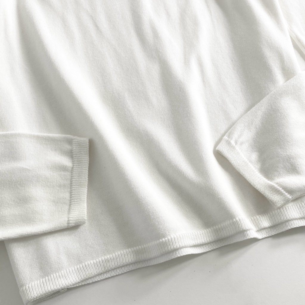 53e1 Cruciani クルチアーニ Vネック コットンニット セーター 48 ホワイト 綿100% トップス イタリア製 Knit Top