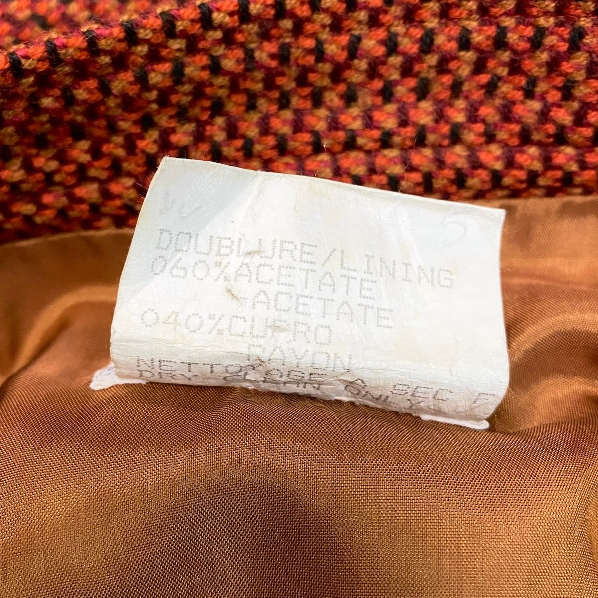38j22 YVESSAINTLAURENT イヴサンローラン リヴゴーシュ ウールスカート サイズ38 オレンジ系 ウール100% レディースu02t