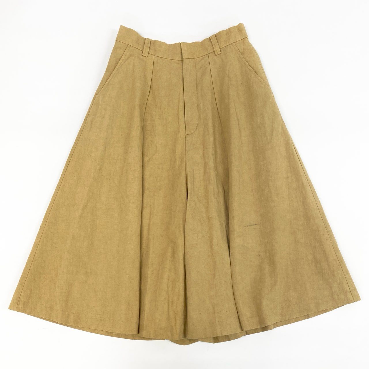 81h7 HOUSE OF LOTUS ハウスオブロータス タックパンツ ワイドパンツ キュロット M イエロー レディース 女性用u02t