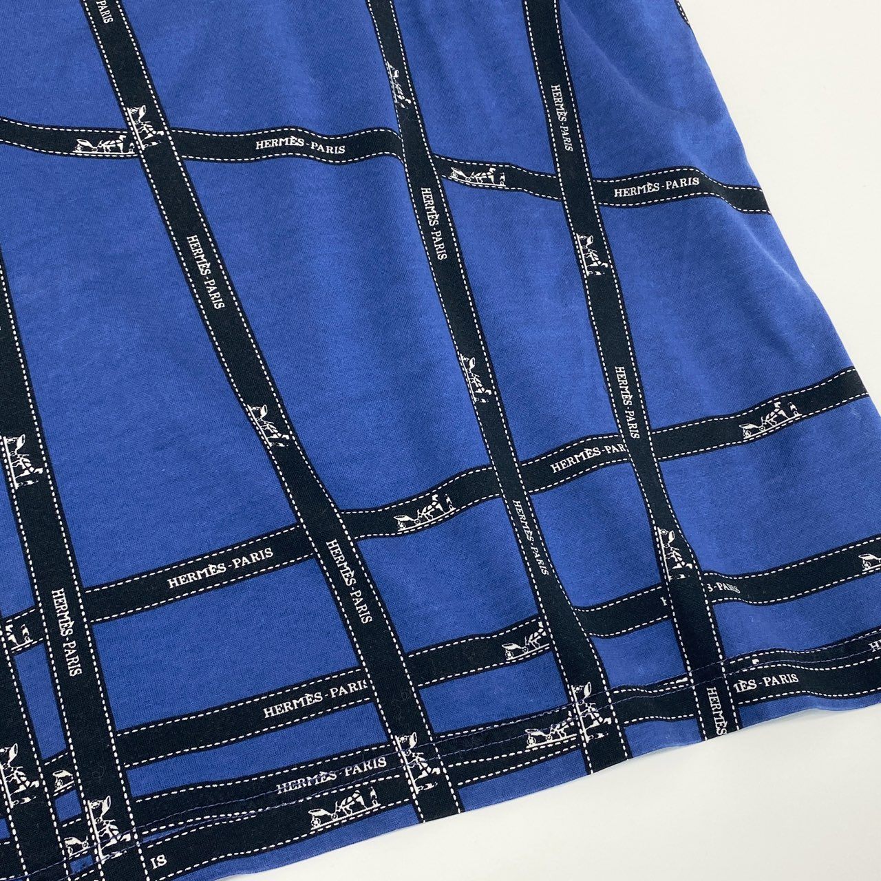 20k21 HERMES エルメス マルジェラ期 ボルデュック Tシャツ M ブルー カットソー 半袖TEE イタリア製