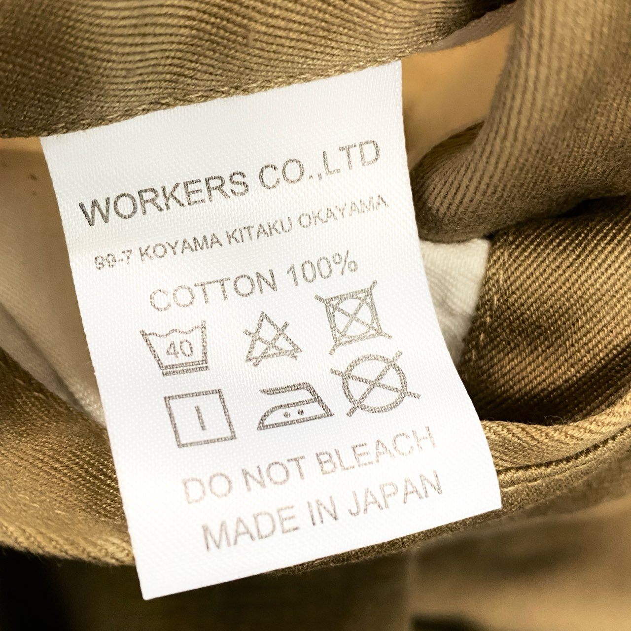 45c6 【極美品】WORKERS ワーカーズ オフィシャルトラウザーズ チノパン ボトムパンツ 28サイズ ベージュ コットン100% メンズ 男性用u02t