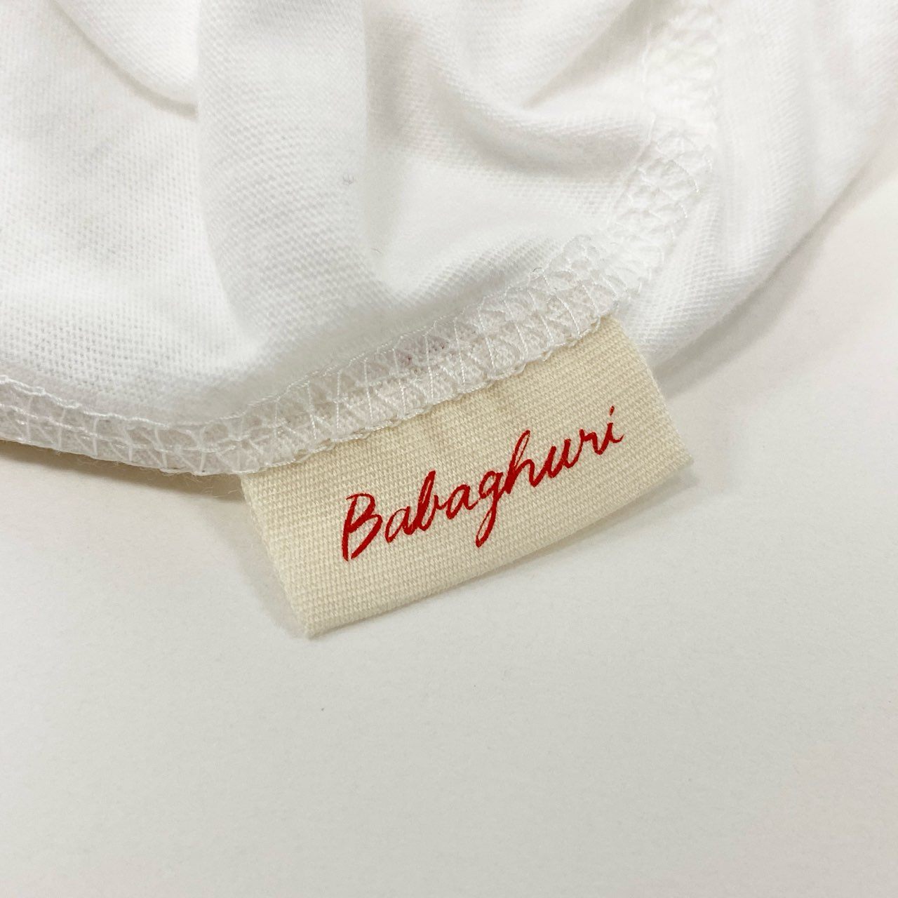 50h25 Babaghuri ババグーリ ヨーガンレール 7分袖 カットソー トップス Tシャツ 身幅ゆったり FREE ホワイト コットン レディースu02t