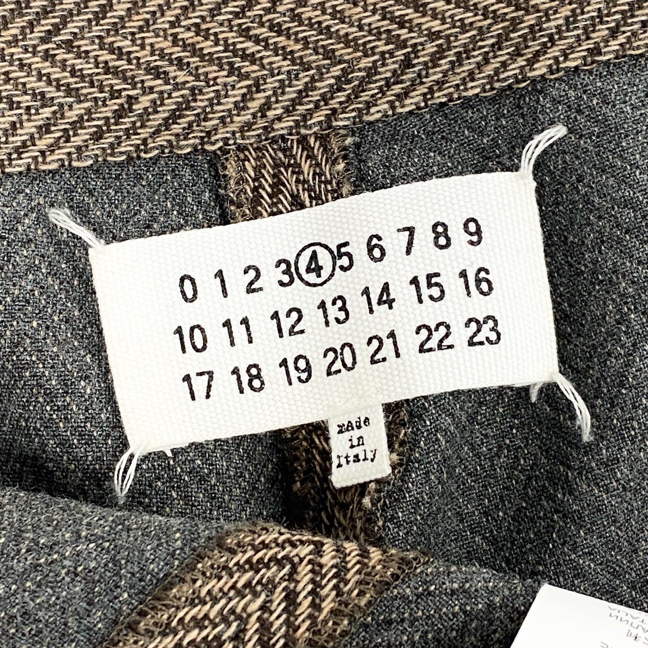 11f12 《美品》 Maison Margiela メゾン マルジェラ テーパードパンツ スラックス ボトムス 4ライン S51KA0530 サイズ36 ブラウン ヘリンボーン レディース