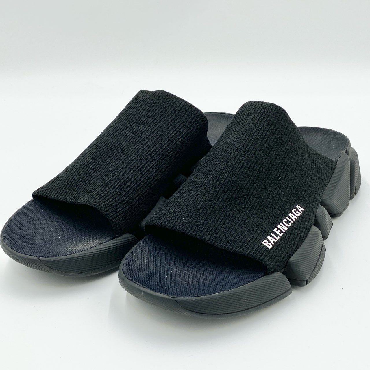 1i4 BALENCIAGA バレンシアガ 24SS Speed 2.0 スピード スライドサンダル 26.5cm ブラック シューズt18r