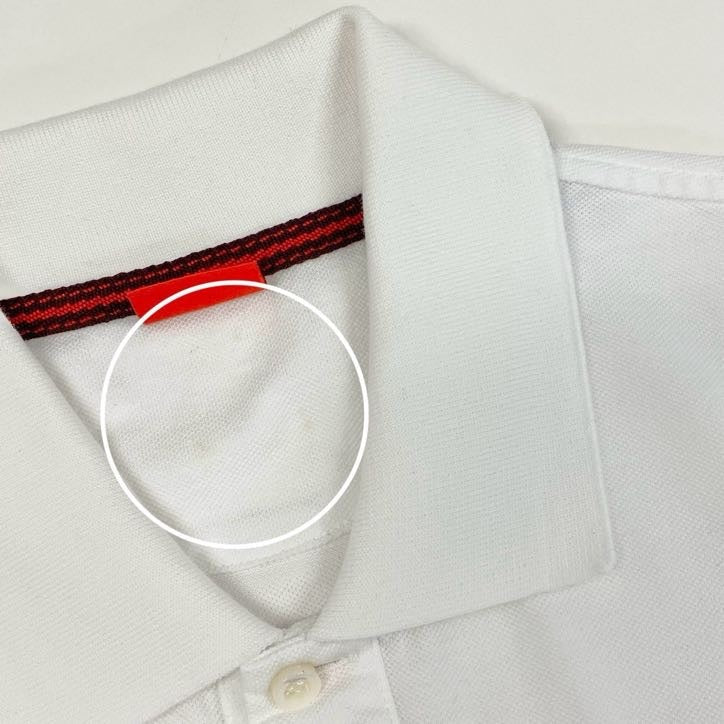 64g24 ISAIA イザイア アイコン ポロシャツ 半袖 無地 ロゴ刺繍 綿 イタリア製 メンズ 男性用 M ホワイト コットン100%_
