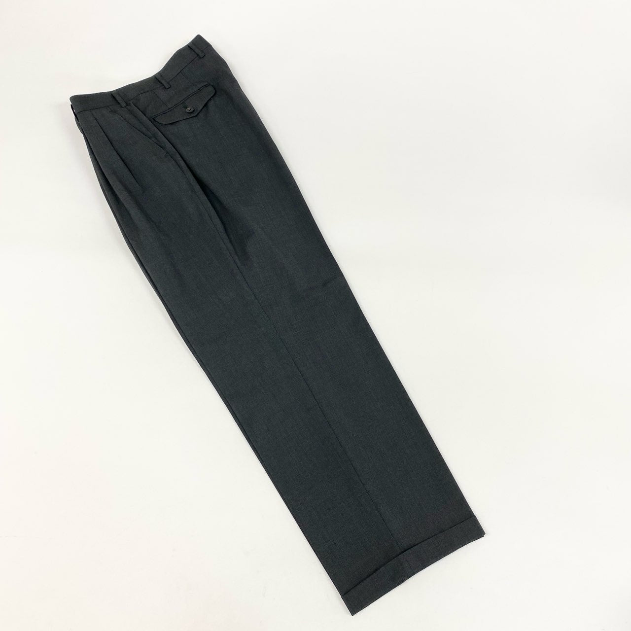 59h28 GIANNI VERSACE ジャンニヴェルサーチ セットアップスーツ テーラードジャケット スラックスパンツ ビジネス フォーマル ダークグレー ウール メンズo07t