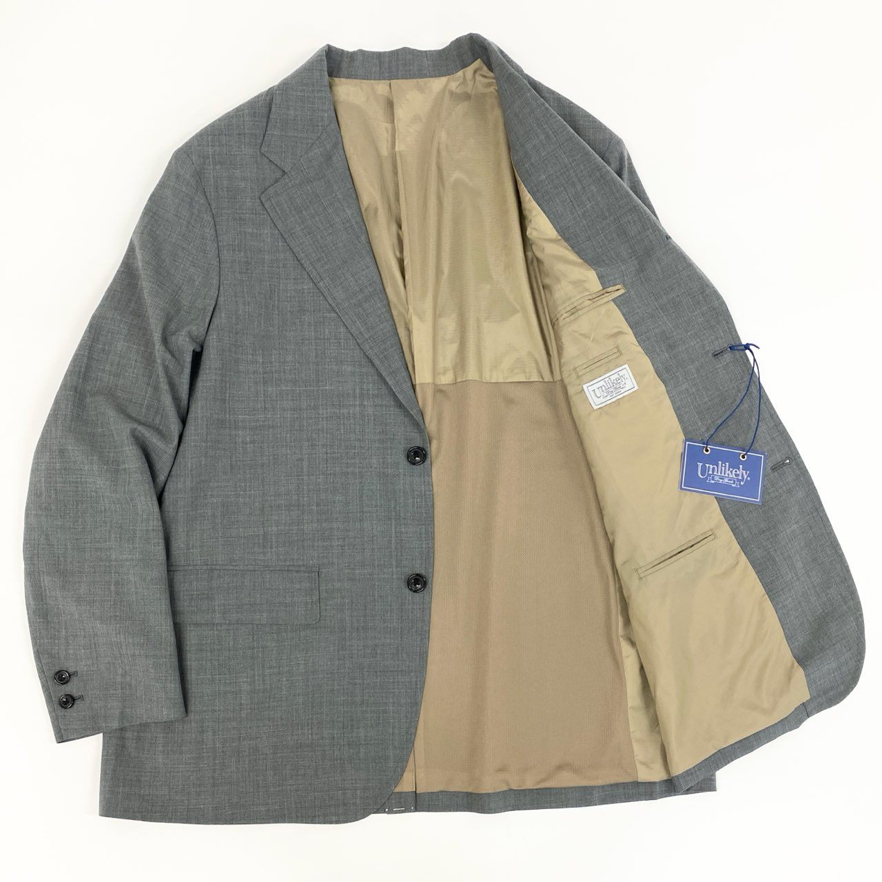 76g4 《未使用》 Unlikely アンライクリー 24ss Assembled Sports Coat アッセンブレッド スポーツ コート テーラードジャケット ブレザー U24S-16-0003 サイズL グレー トロピカルウール メンズ 紳士服