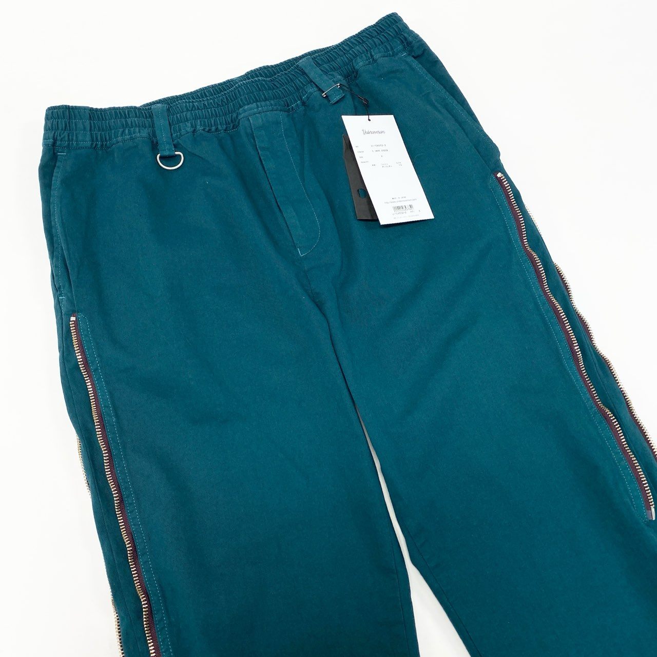 73j28 《新品保管品》 UNDERCOVERISM アンダーカバーイズム 23ss Dリング サイドジッパー コットンパンツ ボトムス ウエストゴム U11C4502-2 サイズ4 ダークグリーンo07t
