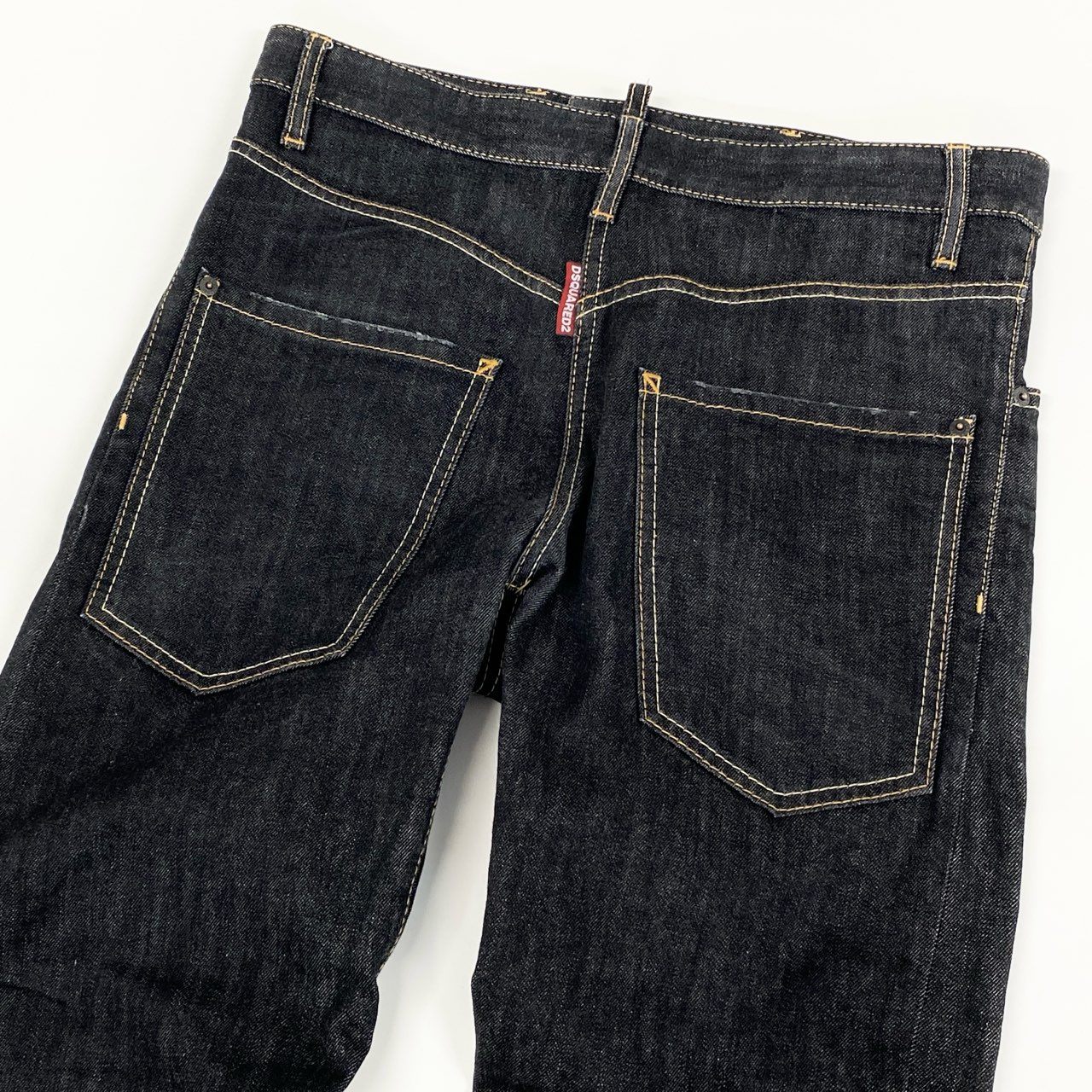 66g8 DSQUARED2 ディースクエアード デニムパンツ ジーンズ ボタンフライ ロールアップ イタリア製 メンズ 男性用 44 ブラック