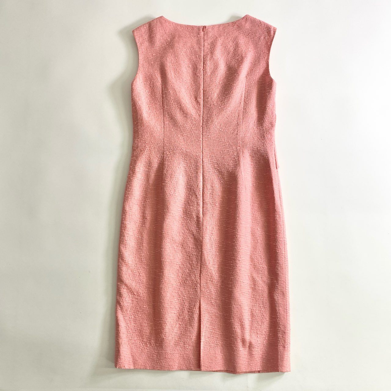 50c21 《未使用》 定価¥86,900 HANAE MORI ハナエモリ ノースリーブワンピース 40 ピンク ドレス ウエストリボン タグ付き