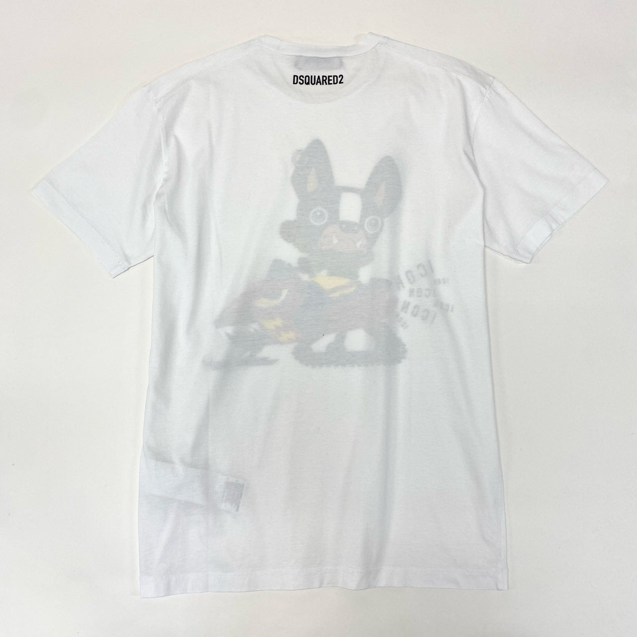 54e23 DSQUARED2 ディースクエアード ICON プリントTシャツ 半袖カットソー サイズL ホワイト コットン100 メンズ 男性用