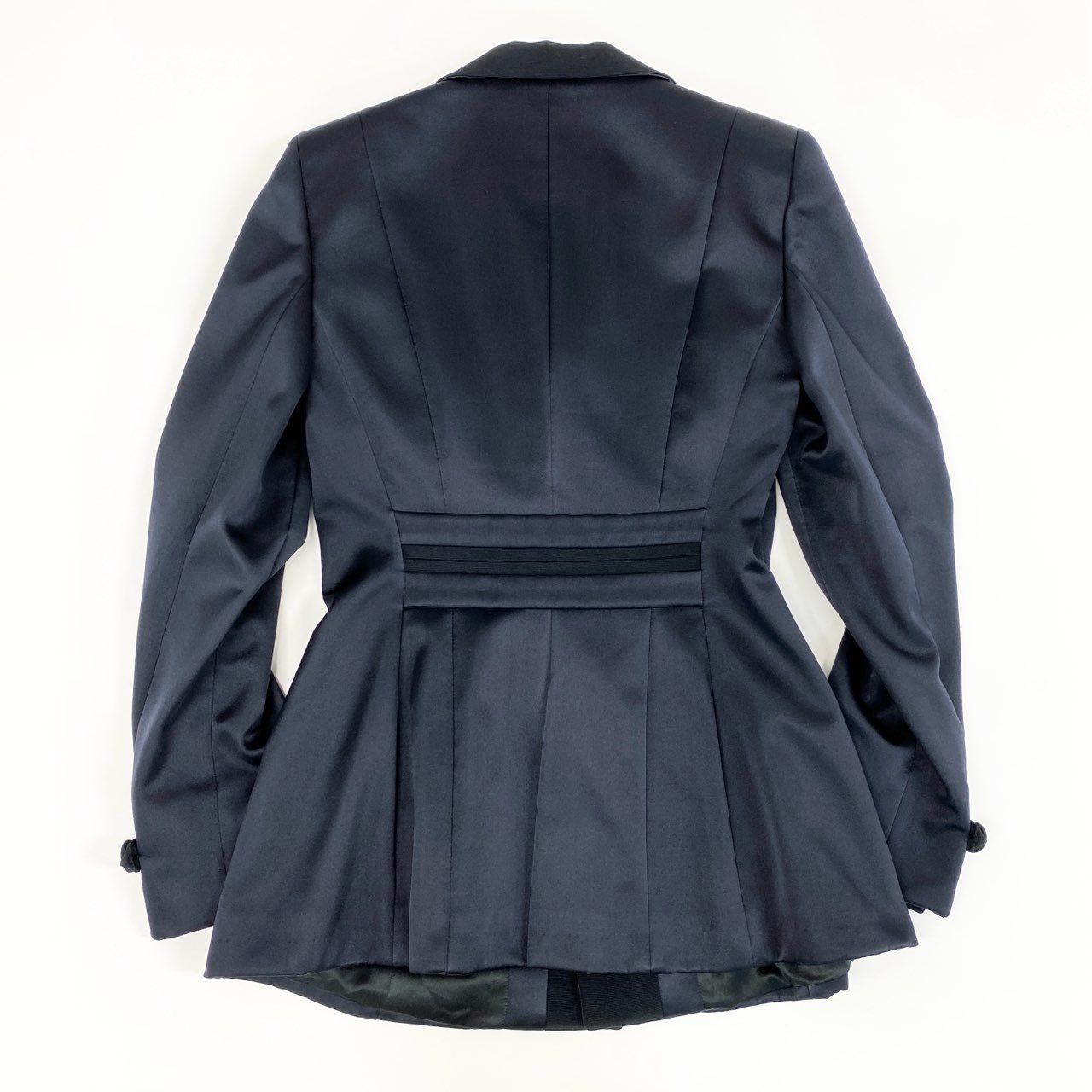 31d11 イタリア製 GIORGIO ARMANI ジョルジオアルマーニ チャイナデザイン ジャケット ブレザー サイズ42 光沢ネイビー レディース