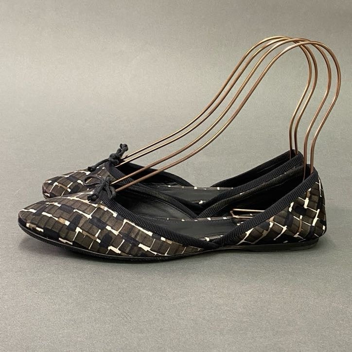 1l22 BOTTEGA VENETA ボッテガ ヴェネタ サイドオープン リボン フラットシューズ 37 ブラック イタリア製 パンプス 靴
