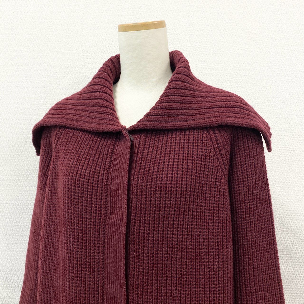 35l27 FOXEY NEW YORK フォクシー ニューヨーク 40010 Knit coat ニットコート ロングカーディガン レッド ウールカシミヤ レディース 日本製