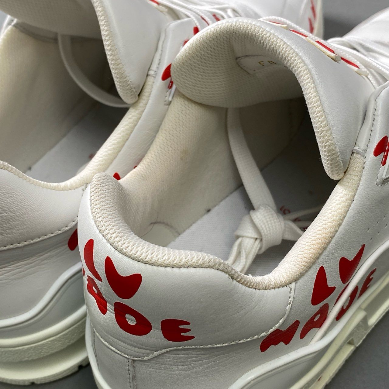 1i4 《美品》 LOUIS VUITTON ルイヴィトン × NIGO LV トレイナー ライン スニーカー 7 ホワイト レッド シューズ 紳士靴t18r