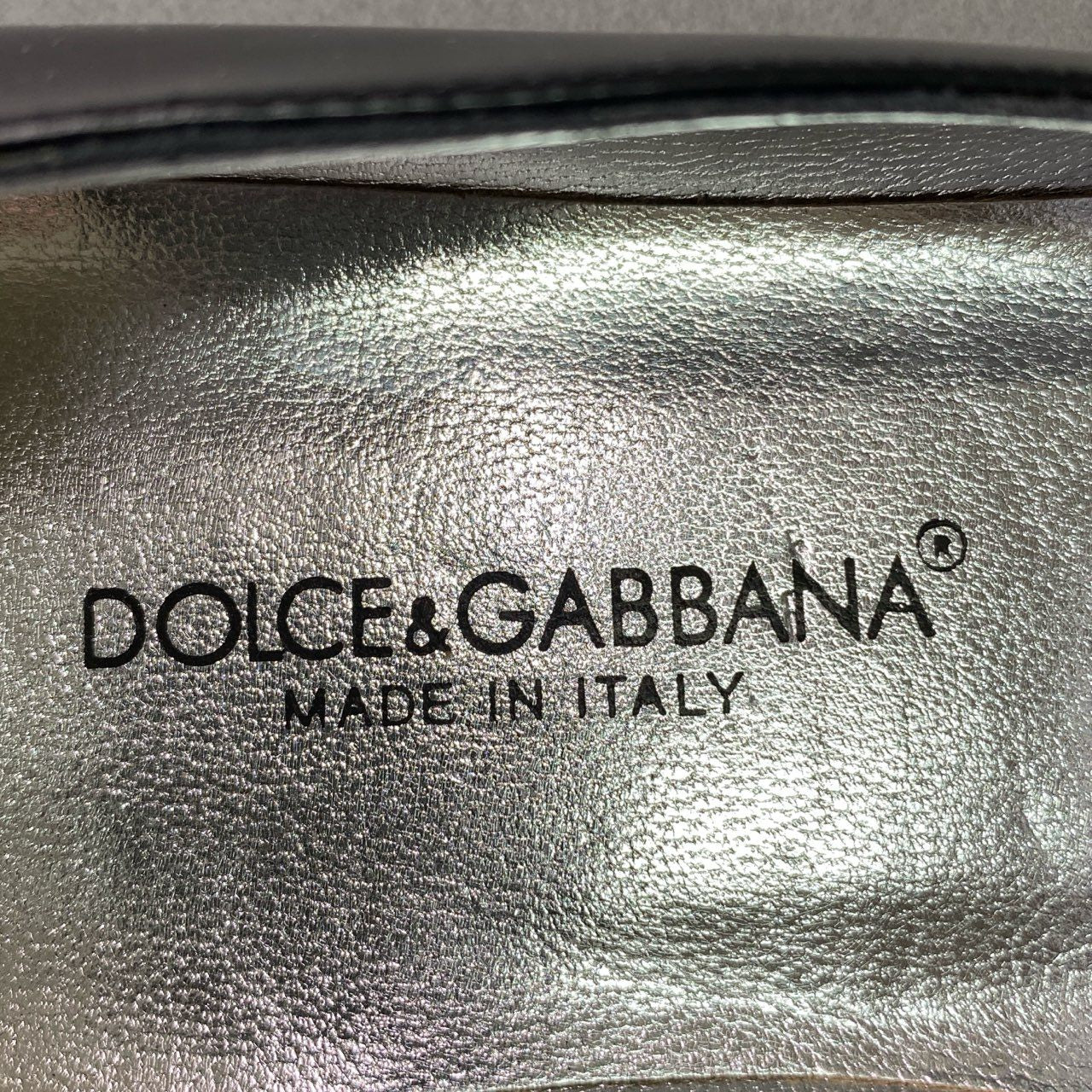 1c3 DOLCE&GABBANA ドルチェアンドガッバーナ スクエアトゥ レザーシューズ ドレスシューズ メタルプレート イタリア製 レディース 36 ブラック 本革