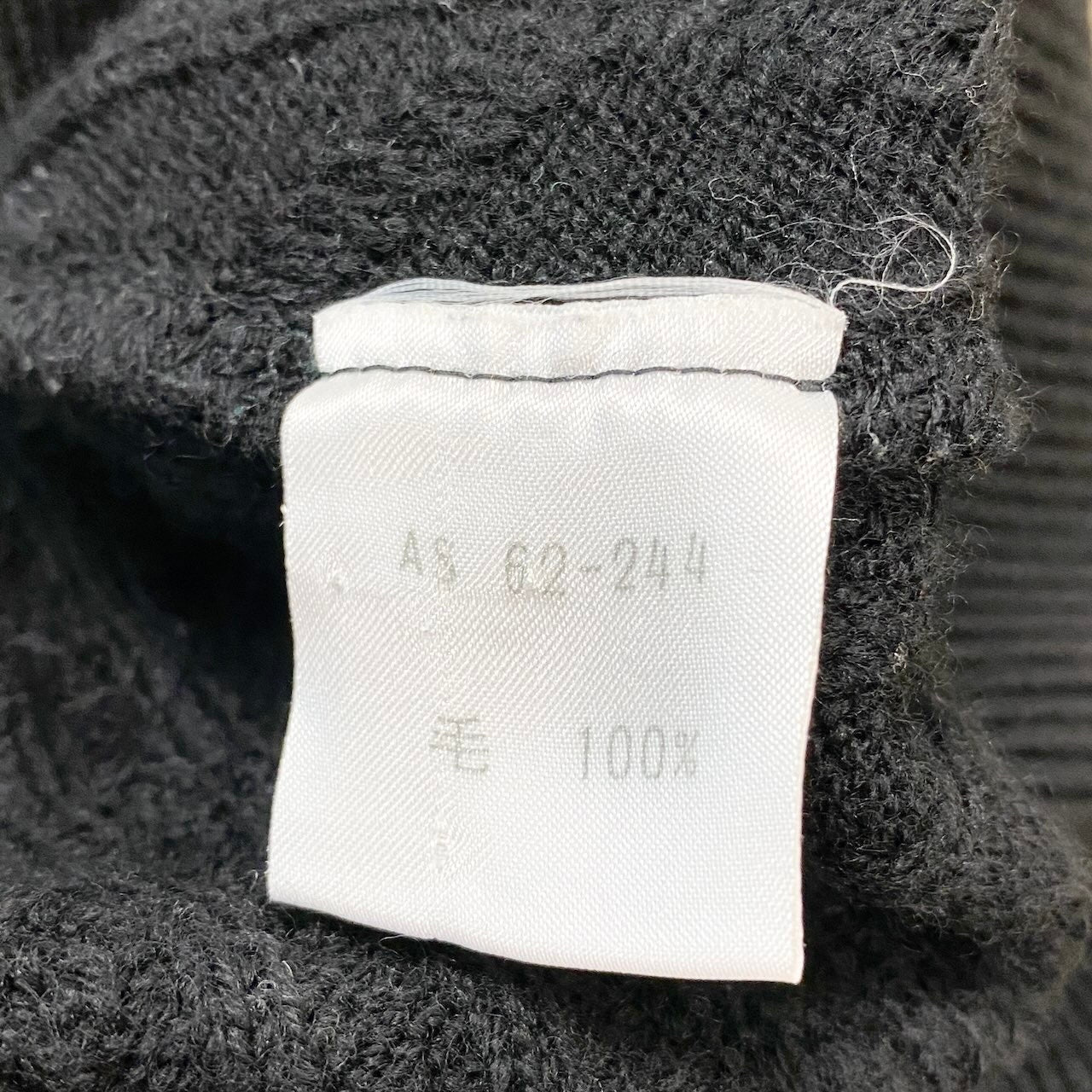 85g7 YVES SAINT LAURENT イヴサンローラン クルーネック ニットセーター 総柄 ケーブルニット サイズL ブラック ウール100% メンズ 紳士服o07t