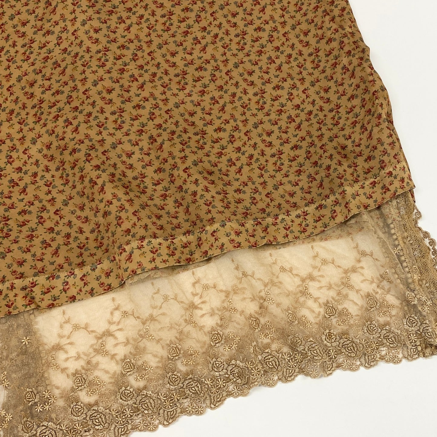 56h1 tricot COMME des GARCONS トリコ コムデギャルソン 花柄ワンピース ノースリーブワンピース レース刺繍 ドッキング サイズS ベージュ系 キュプラ レディース AD2005u02t