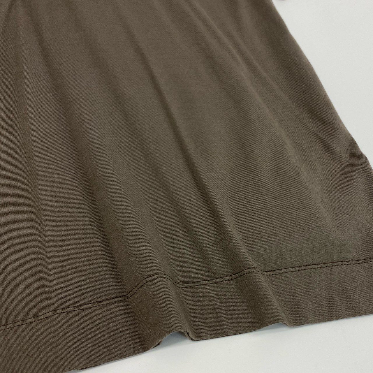 2f6 【未使用品】FEDELI フェデーリ マイクロゲージ 浅めVネック 半袖ニットシャツ ニットTシャツ サイズ44 ブラウン コットン100 メンズ 男性用