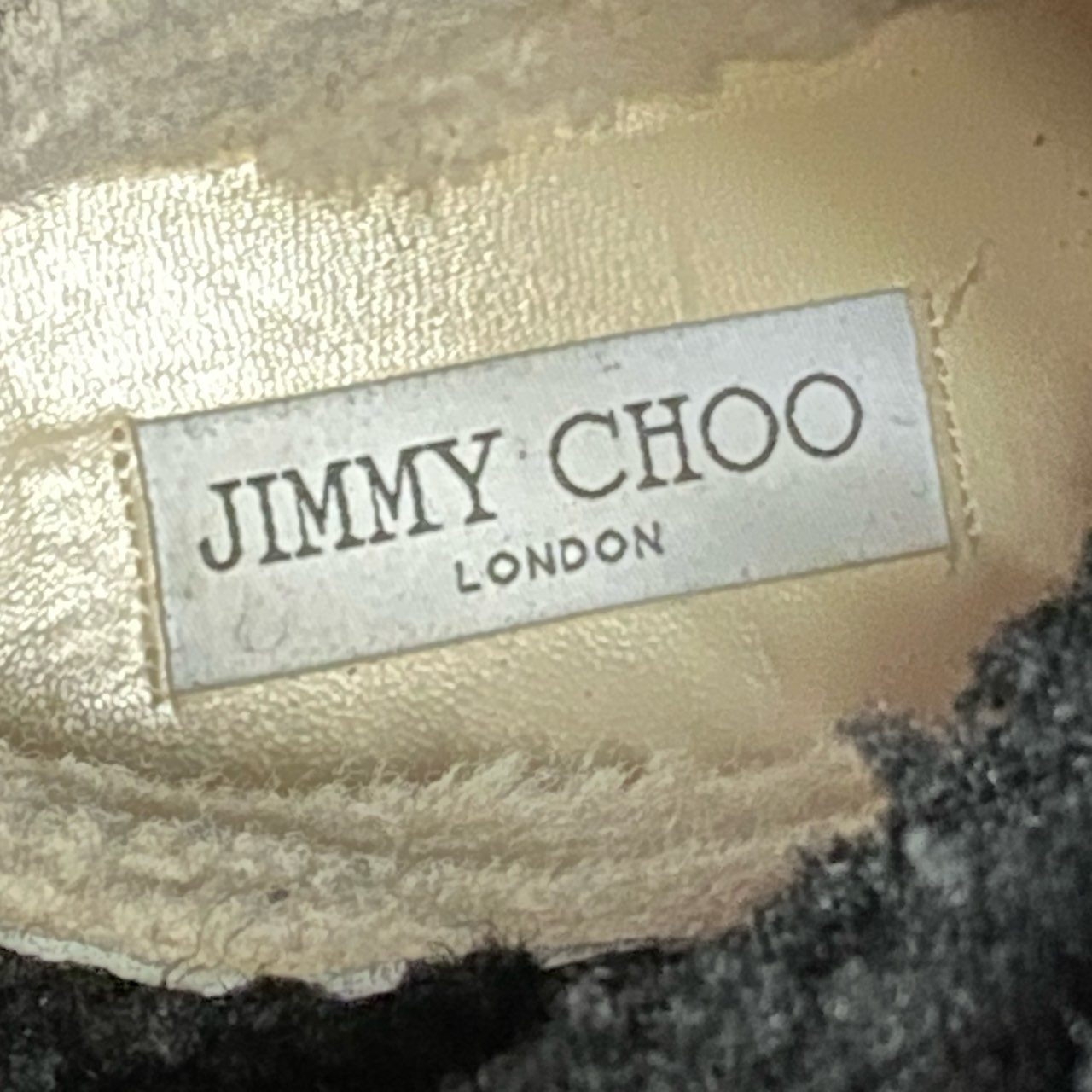 3c11 JIMMY CHOO ジミーチュウ ムートンロングブーツ 37 ブラック レザー レースアップ シューズ ボア イタリア製 冬