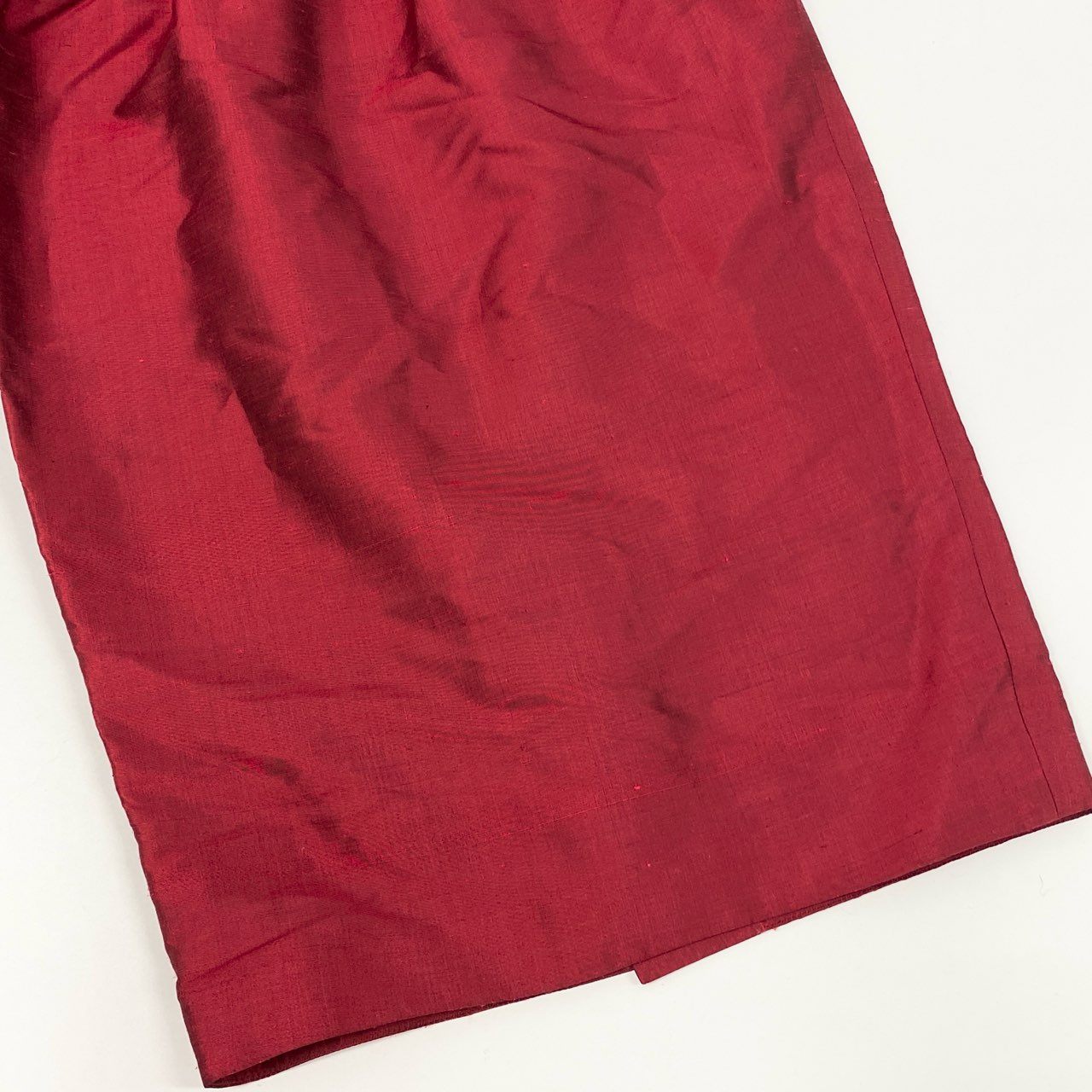 65g18 【Vintage】Thierry Mugler ティエリーミュグレー シルク100 デザインワンピース 半袖ドレス サイズ9 レッド系 レディース 女性用