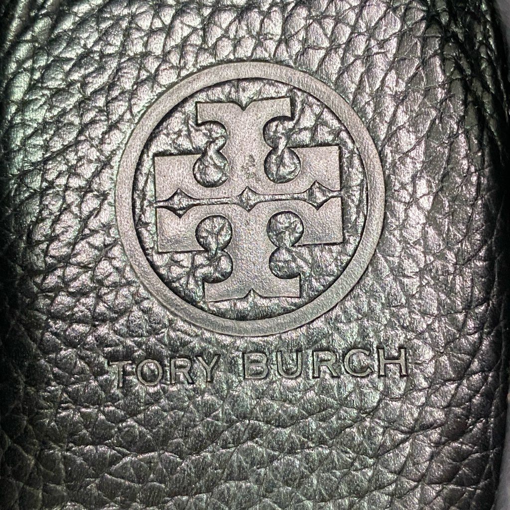 9e10 《美品》 TORY BURCH トリーバーチ ドライビングシューズ 7 1/2 ブラック レザー フラットシューズ ローファー 革靴 箱付き