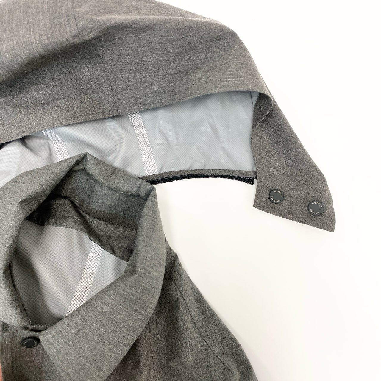 45h26 DESCENTE PAUSE デサントポーズ LINER SOUTIEN COLLAR COAT ステンカラーコート フーディ ジャケット DOR-T8642 Sサイズ グレー メンズo07t