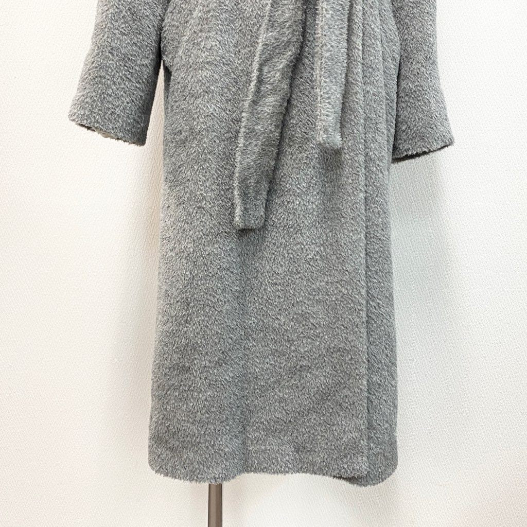 25k7 【イタリア製】MaxMara STUDIO マックスマーラ スタジオ アルパカコート フォックスファー フーデッドコート サイズ42 グレー レディース 女性用 アウター コート