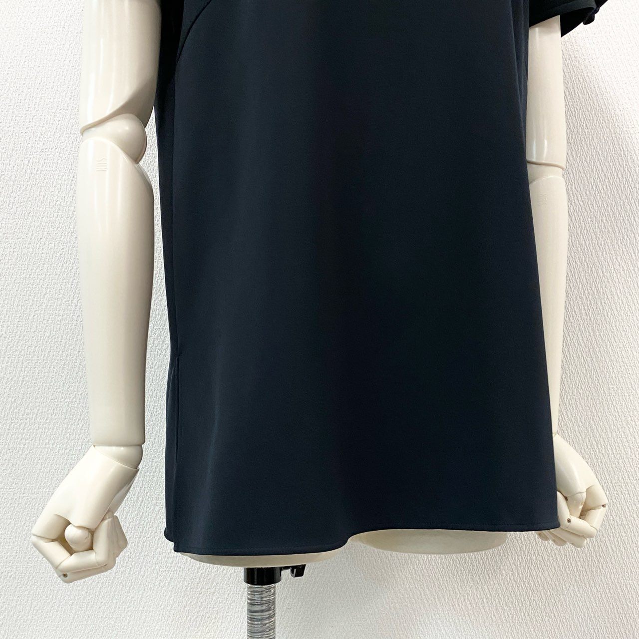 64d30 FOXEY NEW YORK フォクシーニューヨーク パフスリーブ 半袖カットソー Tシャツ ブラウス リボン 37330 サイズ40 ミッドナイトブルー レディース