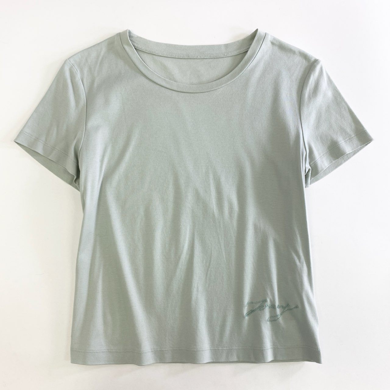 38k12 FOXEY フォクシー 40805 コントロールC ロゴ刺繍 半袖Tシャツ カットソー トップス サイズ38 ミントグリーン コットン100% レディース