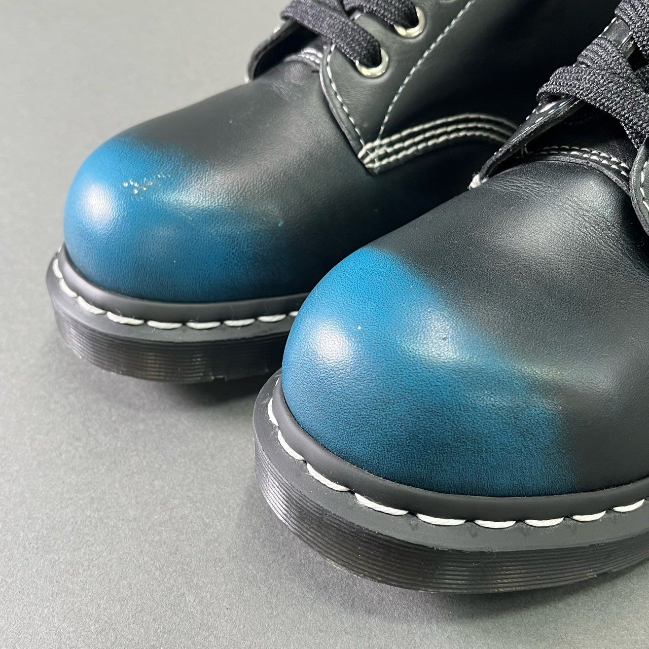 1e18 Dr.Martens ドクターマーチン 1919 10ホール スチールトゥ レースアップブーツ UK 6 ブルー ブラック レザー シューズ