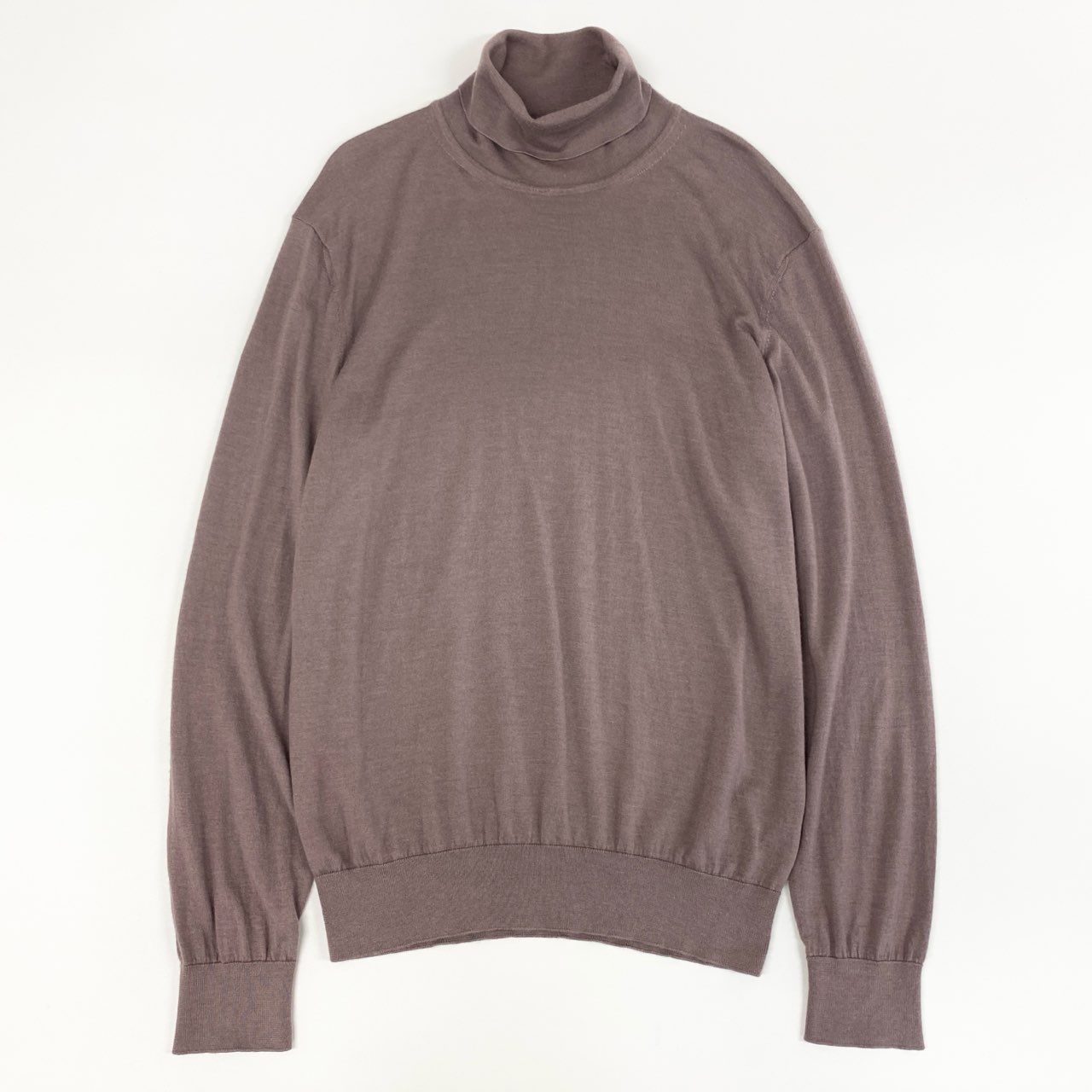 18f19 Ermenegildo Zegna エルメネジルドゼニア タートルネックニット セーター 長袖ニット カシミヤシルク カシミア混 イタリア製 L 52 パープル系