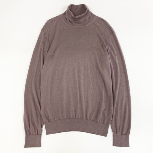 18f19 Ermenegildo Zegna エルメネジルドゼニア タートルネックニット セーター 長袖ニット カシミヤシルク カシミア混 イタリア製 L 52 パープル系