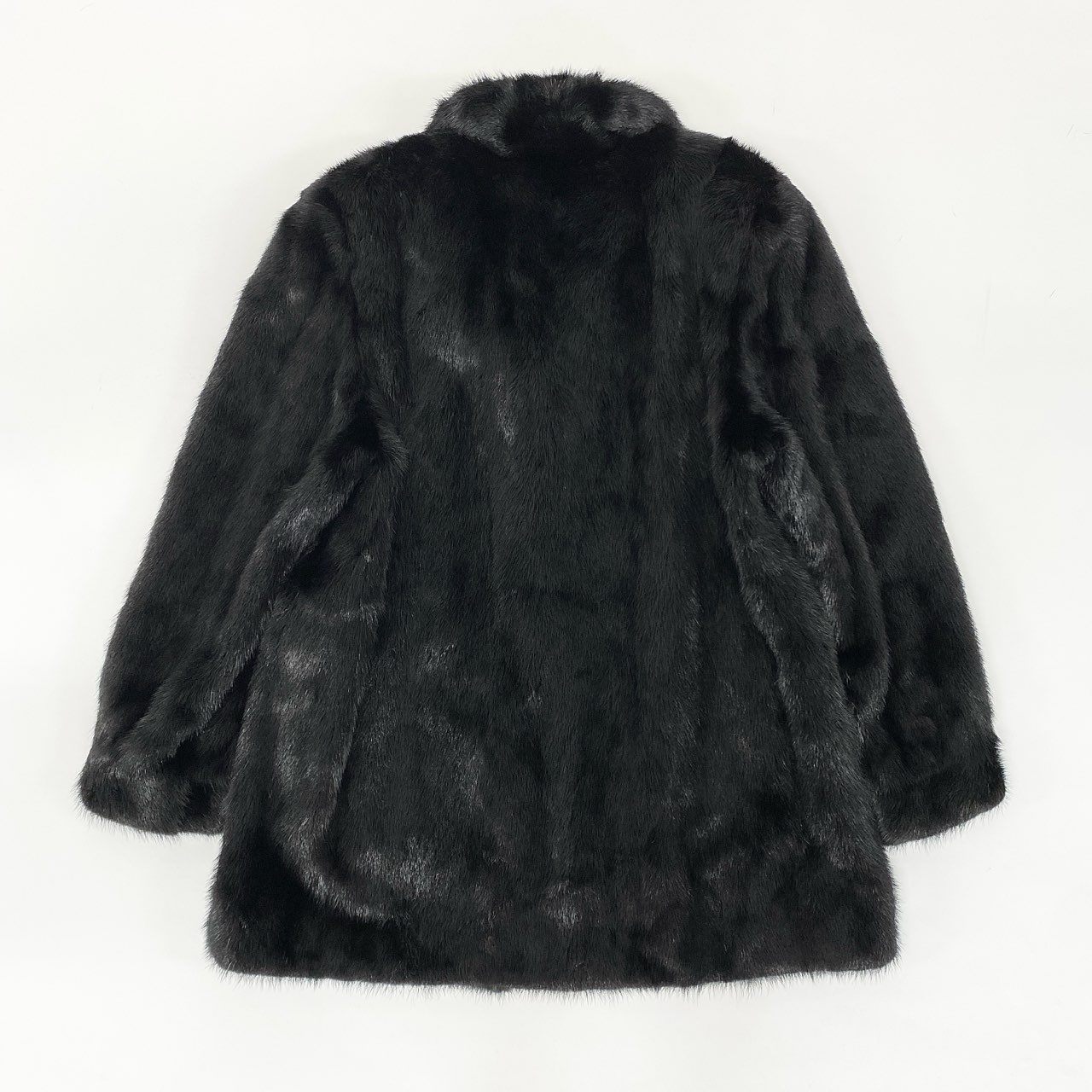 74j6 Belle Vison ベルビジョン SAGA MINK サガミンク ダークミンク 毛皮コート ミンクコート セミロングコート 13サイズ ブラック レディースt18r