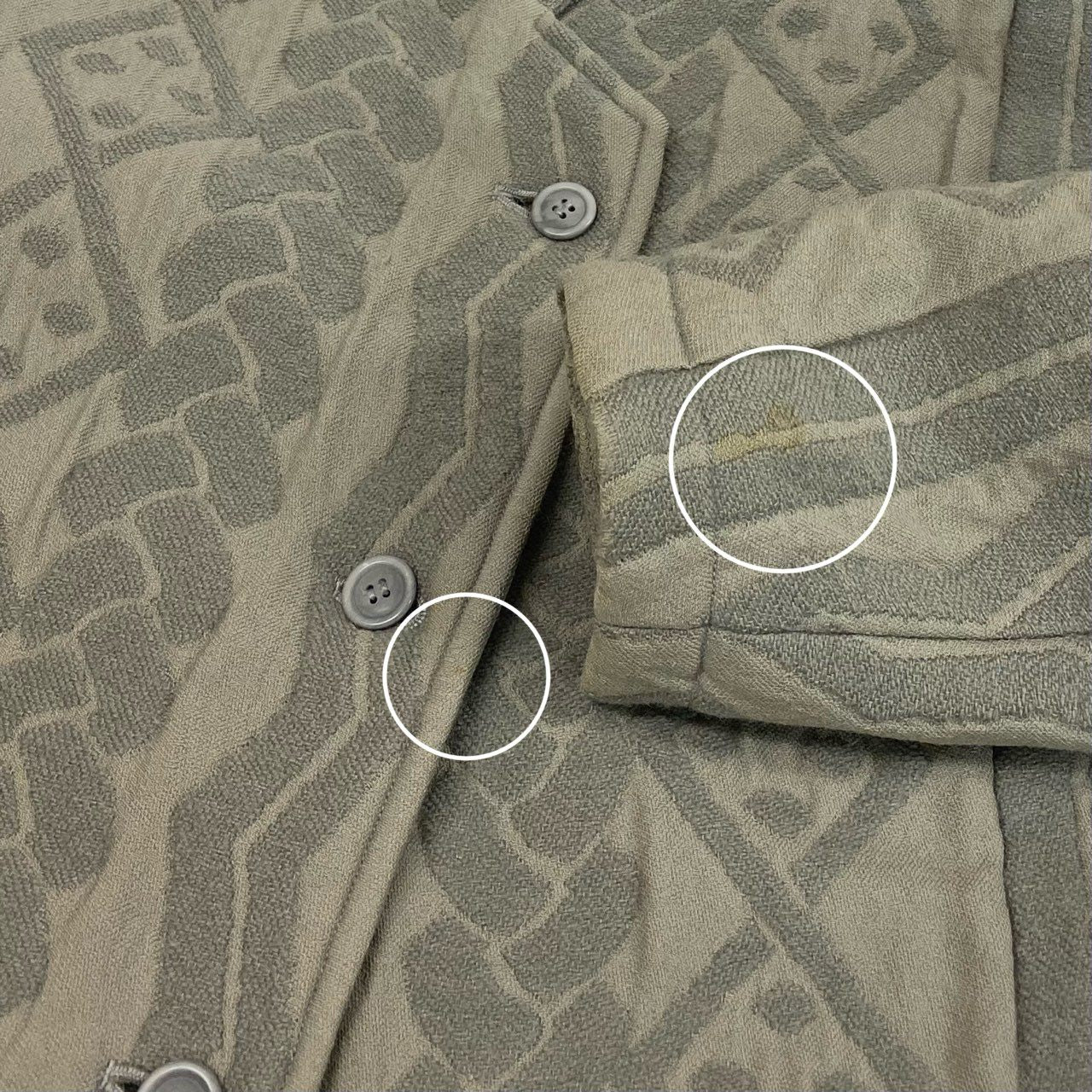 22a23 ISSEY MIYAKE イッセイミヤケ マルチジャガード コート ジャガード 筆タグ アーカイブ 7 グレー レディースu02t