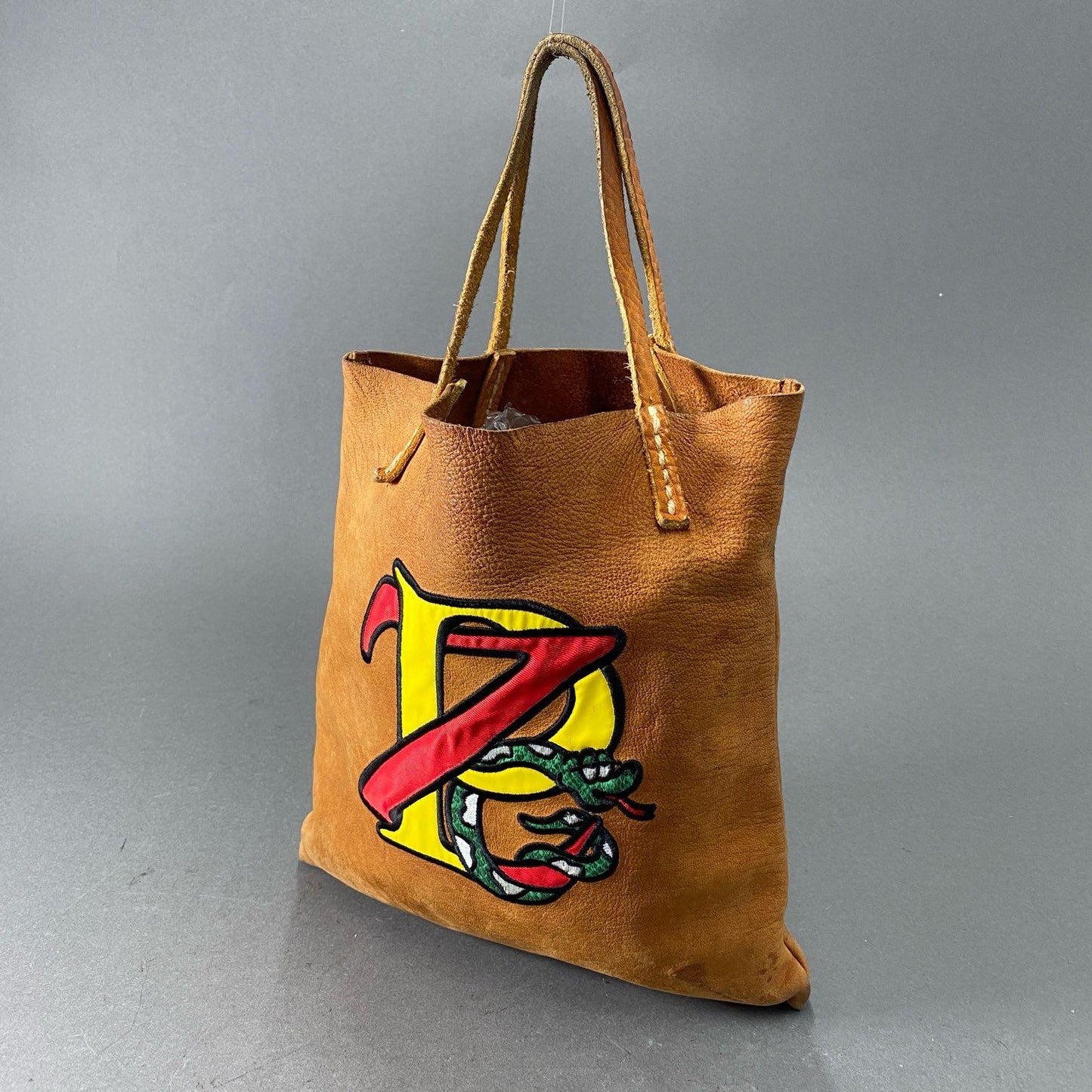 Ag28 BRU NA BOINNE x Zepanese Club ブルーナボイン ゼパニーズクラブ x ZPC LEATHER BAG ヌバックレザートートバッグ ZPCロゴ キャメル レザー
