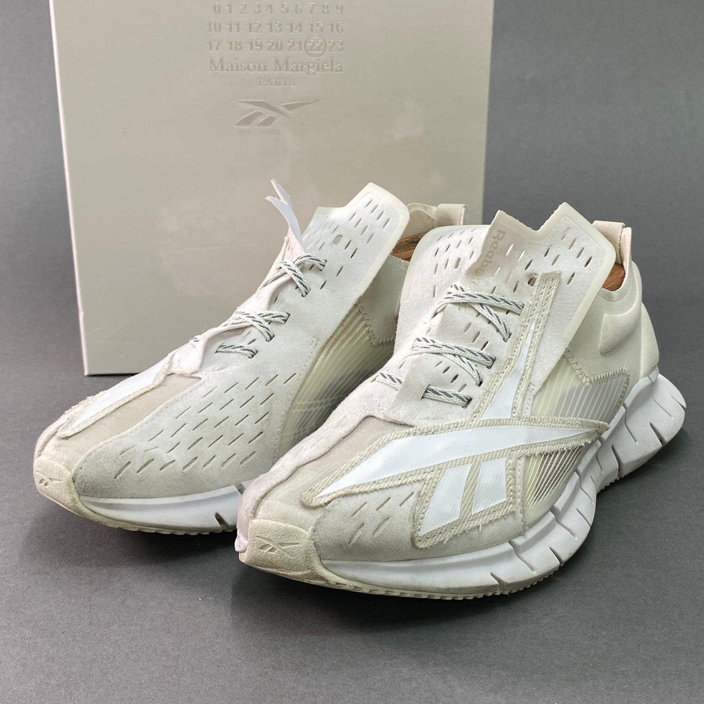 1g29 Maison Margiela メゾンマルジェラ ×Reebok リーボック Zig 3D Storm ストームメモリー スニーカー 26cm ホワイト シューズ 箱有t18r