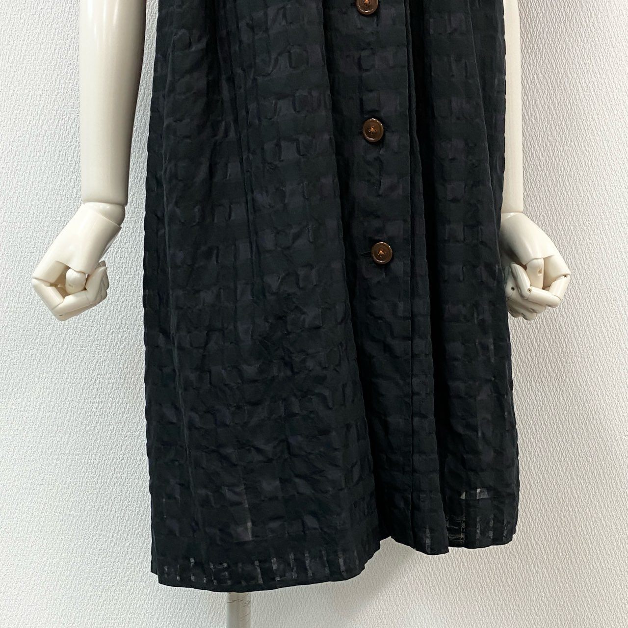 82f24 Vivienne Westwood RED LABEL ヴィヴィアンウエストウッド レッドレーベル シャツワンピース 半袖ワンピース チェック柄 ロングワンピース サイズ2 ブラック レディース 女性用
