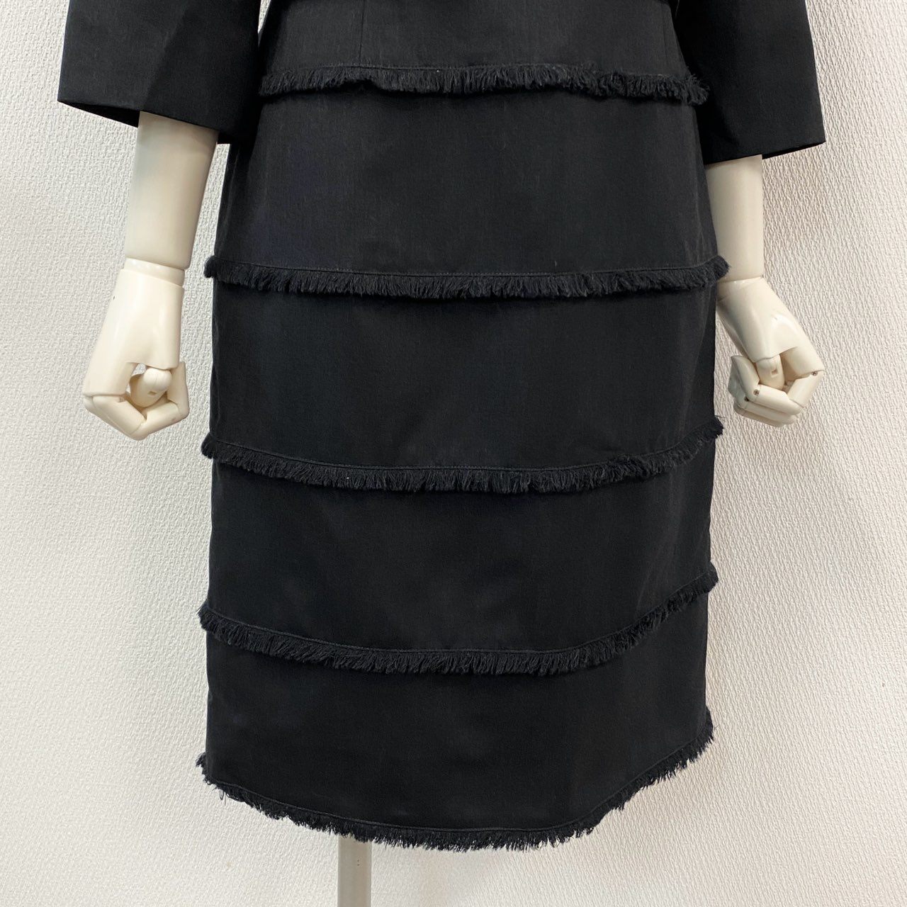 35l27 《美品》 FOXEY BOUTIQUE フォクシー ブティック お受験スーツ セットアップ ジャケット/ノースリーブワンピース 2点セット サイズ42 グレー レディース 日本製