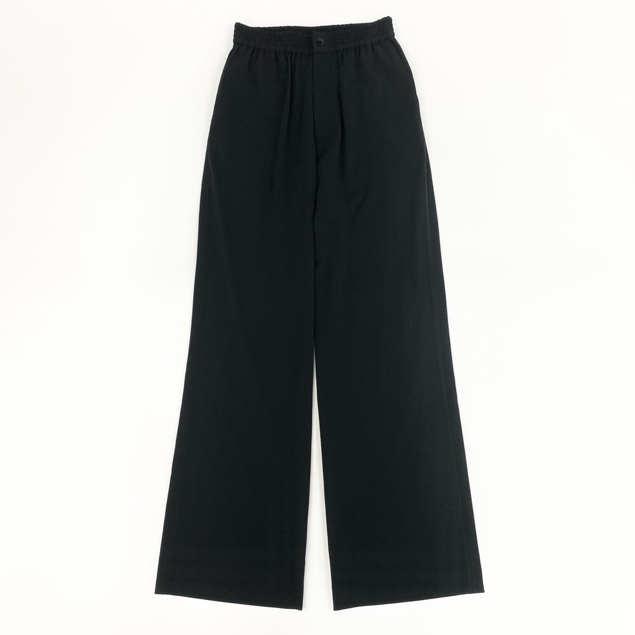 63g4 HYKE ハイク 2025SS STRETCH WIDE LEG PANTS ストレッチワイドパンツ ボトムス 251-13332 2 M ブラック レディース