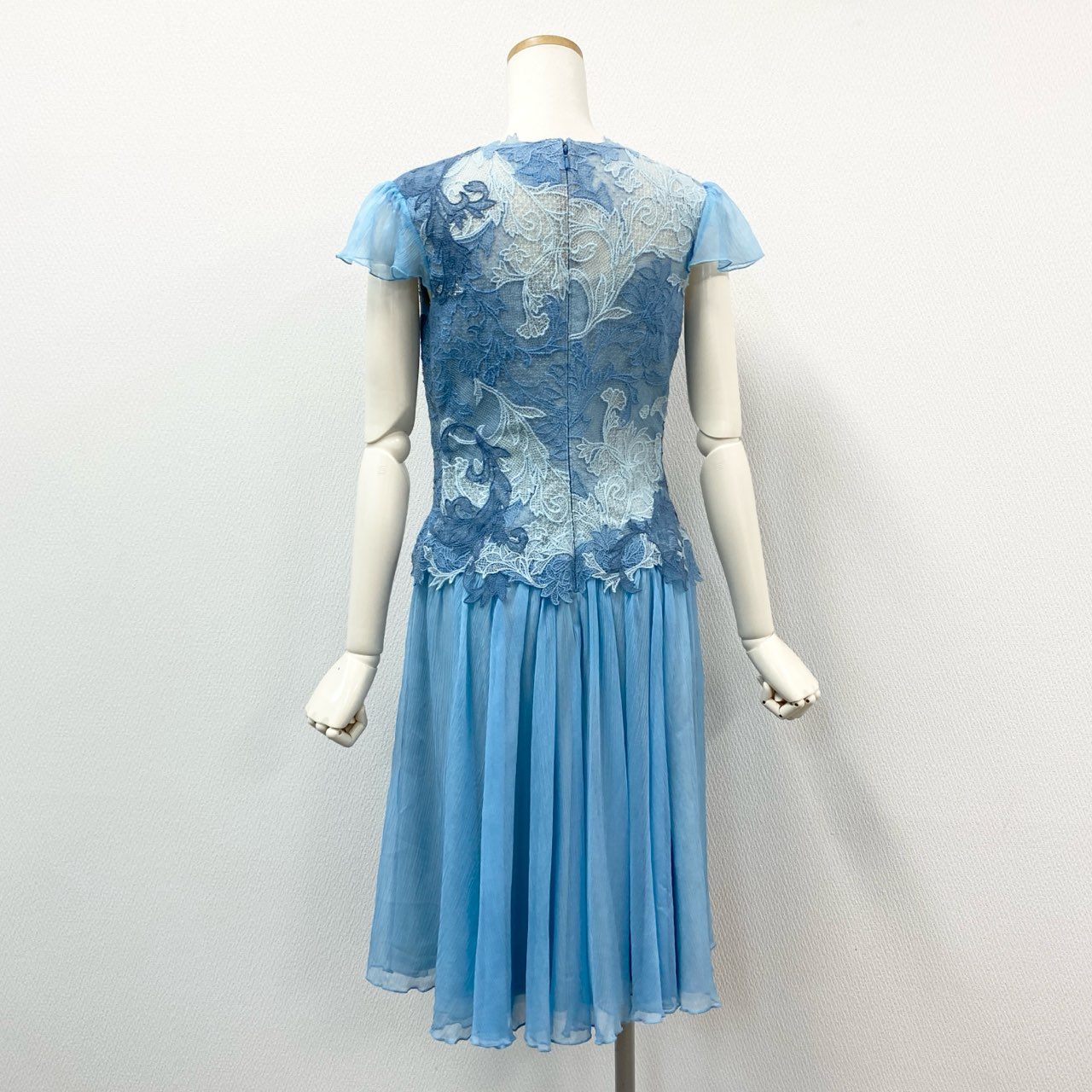 79g24 《未使用》定価¥113.300 TADASHI SHOJI タダシショージ Ines Dress レースドレスワンピース 2 ブルー パーティ 結婚式_