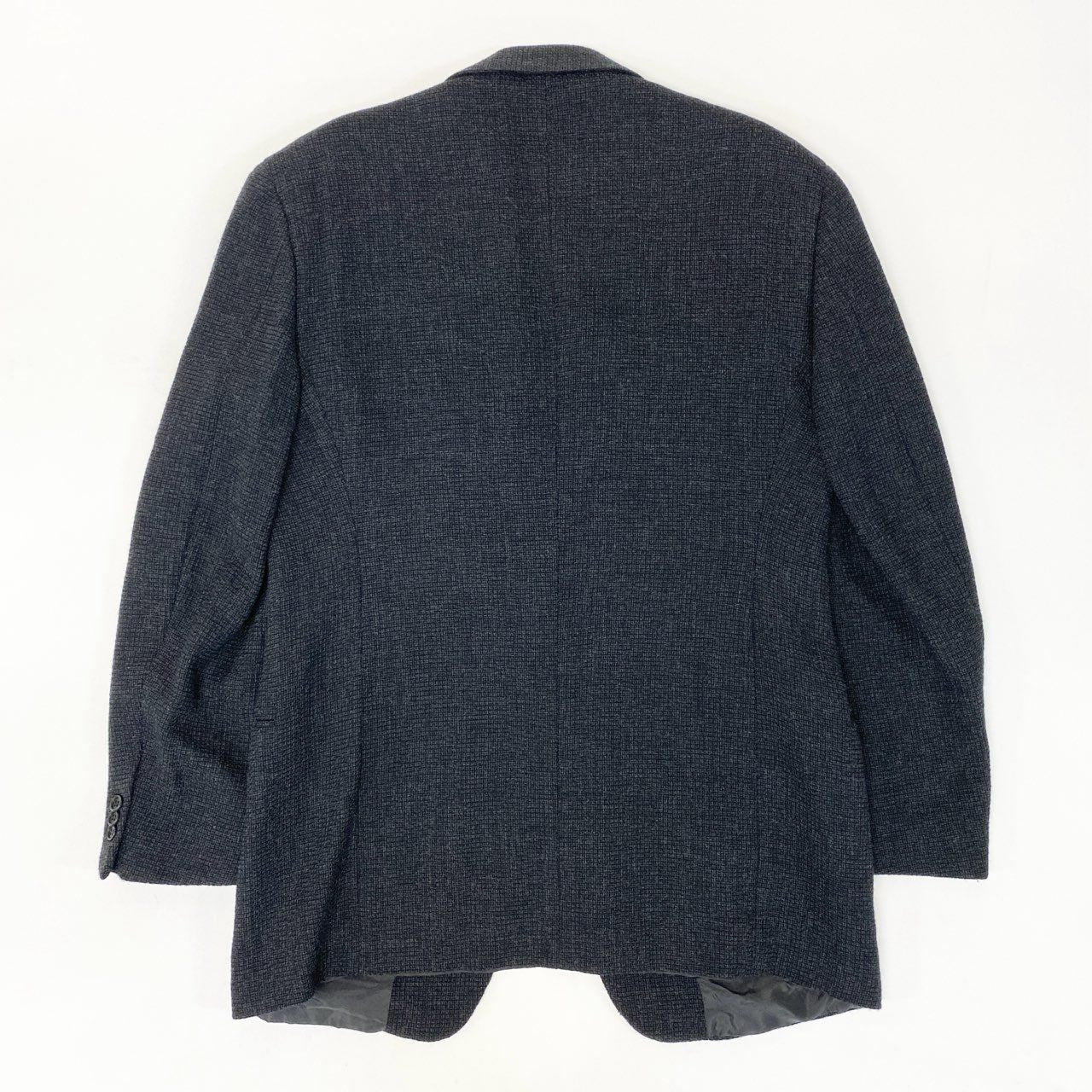 6k1 GIORGIO ARMANI ジョルジオアルマーニ BORGONUOVO21 テーラードジャケット ツイードジャケット シングル 2B 大きいサイズ 52 ダークグレー ウール100%o07t