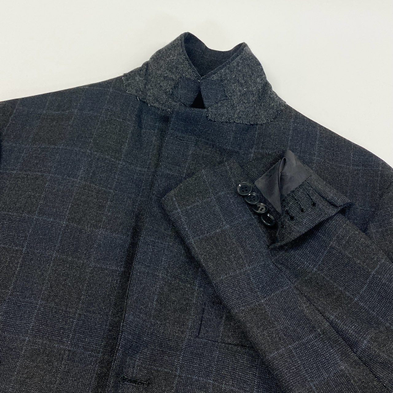 87f24 《美品》 RING JACKET リングヂャケット × guji グジ セットアップ スーツ 42 グレー Carlo Barbera カルロバルベラ フォーマル ビジネス