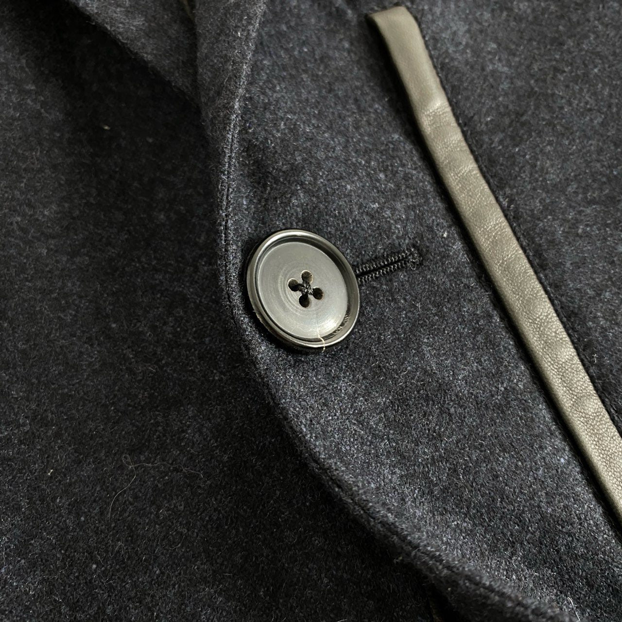 46e14 イタリア製 HERMES エルメス テーラードジャケット ブレザー レザーエルボーパッチ サイズ46 ネイビー カシミヤ100% メンズ 紳士服