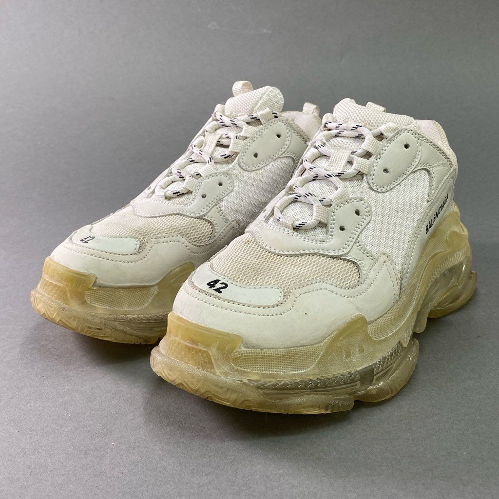 7e10 BALENCIAGA バレンシアガ TRIPLE S トリプルエス 厚底スニーカー 27.5cm ホワイト シューズ