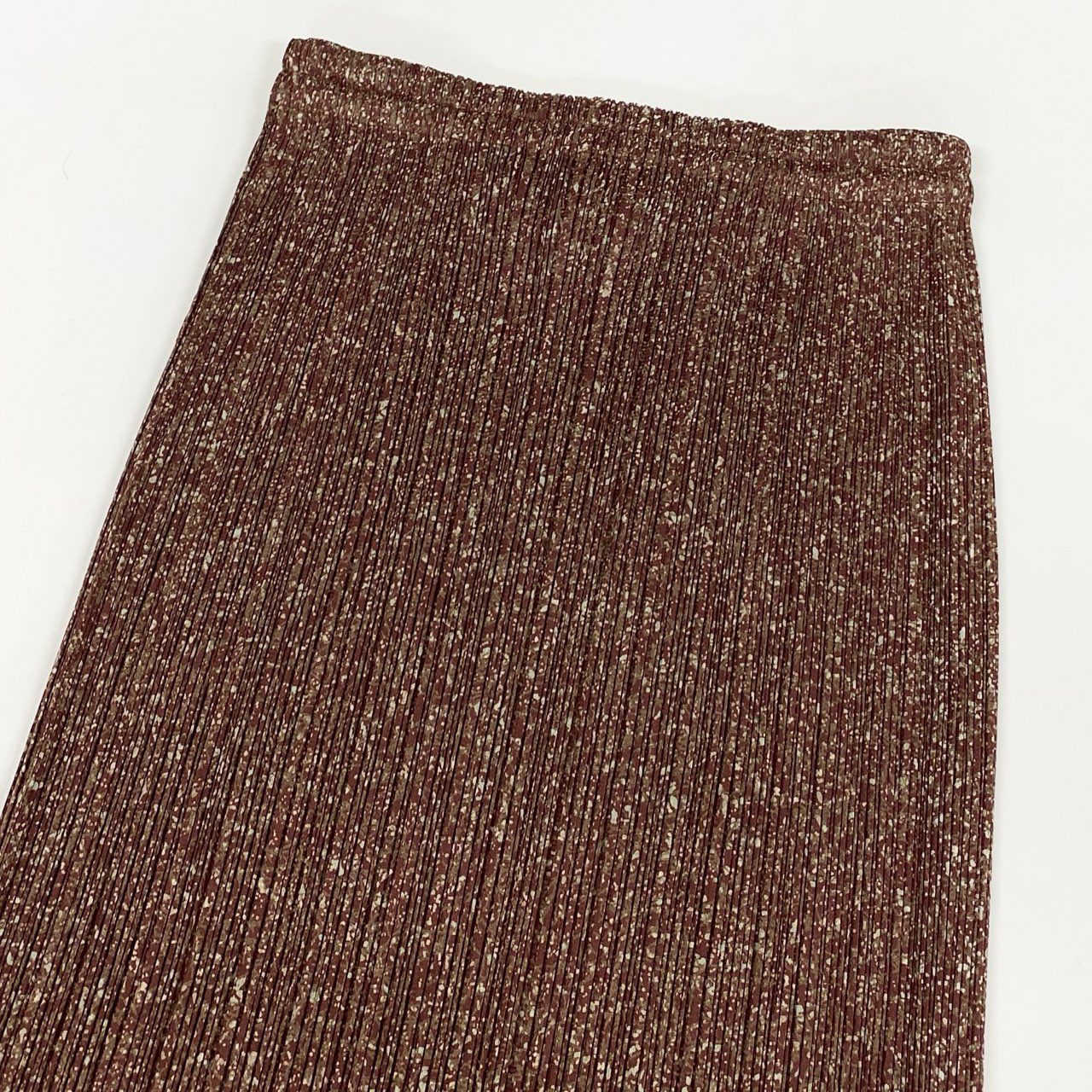 42h22《美品》 PLEATS PLEASE プリーツプリーズ イッセイミヤケ ロングスカート 総柄スカート プリーツ加工 PP84-JG413 サイズ2 ボルドー系 ポリエステル レディースu02t