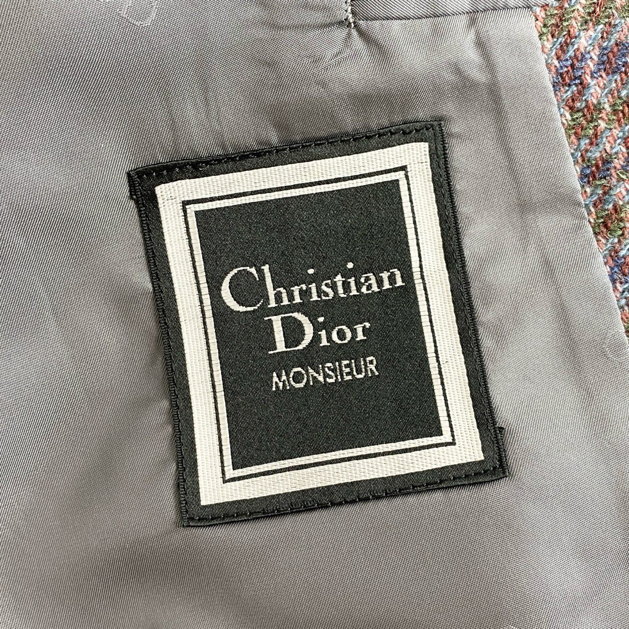 59i27 Christian Dior クリスチャン ディオール Vintage ヴィンテージ ツイードテーラードジャケット M パープル系 ブレザー レトロ